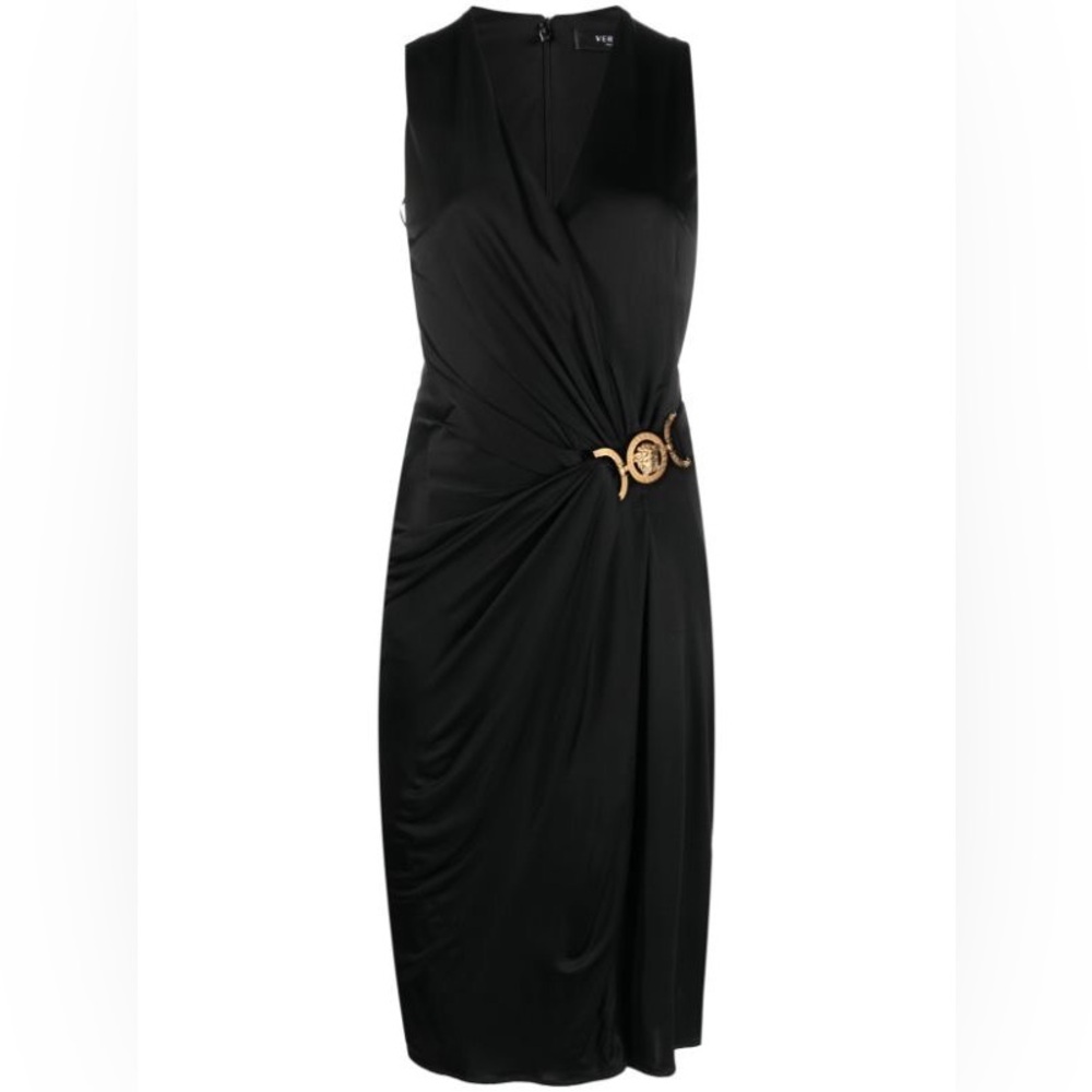 Versace Box-pleat Sleeveless ‘95 Midi Dress
